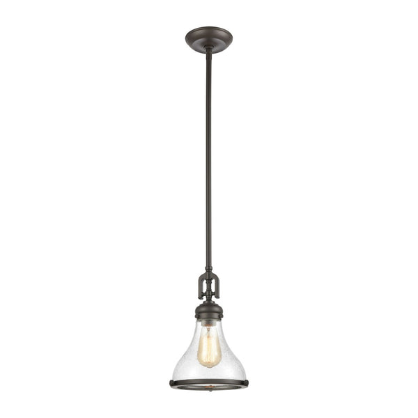 Atlas Rutherford 9'' Wide 1-Light Mini Pendant - Stylish Oil Rubbed Bronze Fixture for Modern Elegance CL11672-BZ2