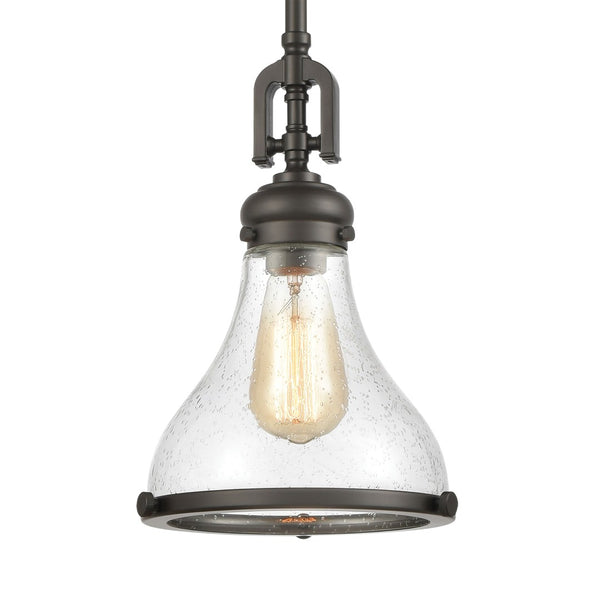 Atlas Rutherford 9'' Wide 1-Light Mini Pendant - Stylish Oil Rubbed Bronze Fixture for Modern Elegance CL11672-BZ2