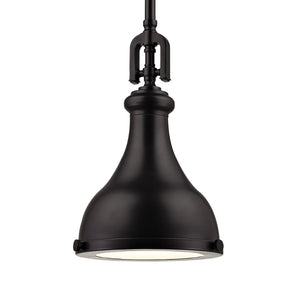 Atlas Rutherford 9" Wide Mini Pendant Light - Vintage Oil Rubbed Bronze with Frosted Glass Diffuser CL11672-BZ