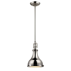 Atlas Rutherford 9'' Wide 1-Light Mini Pendant - Elevate Your Space with Timeless Restoration Elegance Polished Nickel CL11672-NK1