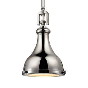 Atlas Rutherford 9'' Wide 1-Light Mini Pendant - Elevate Your Space with Timeless Restoration Elegance Polished Nickel CL11672-NK1