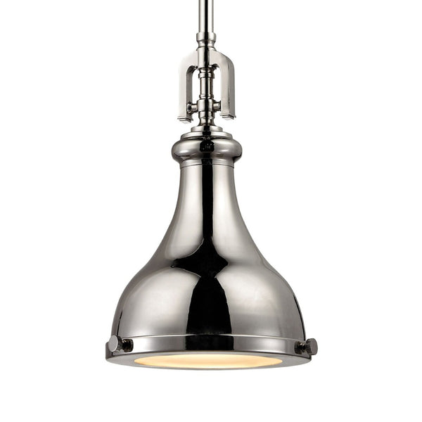Atlas Rutherford 9'' Wide 1-Light Mini Pendant - Elevate Your Space with Timeless Restoration Elegance Polished Nickel CL11672-NK1