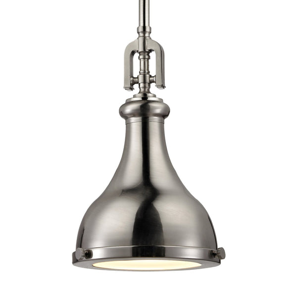 Atlas Rutherford 9'' Wide 1-Light Mini Pendant - Elevate Your Space with Timeless Restoration Elegance Brushed Nickel CL11672-NK2
