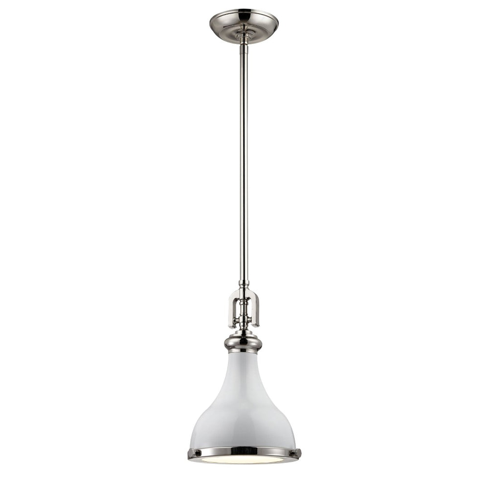 Atlas Rutherford 9'' Wide 1-Light Mini Pendant - Elevate Your Space with Timeless Restoration Elegance Gloss White CL11672-WH