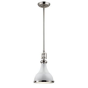 Atlas Rutherford 9'' Wide 1-Light Mini Pendant - Elevate Your Space with Timeless Restoration Elegance Gloss White CL11672-WH