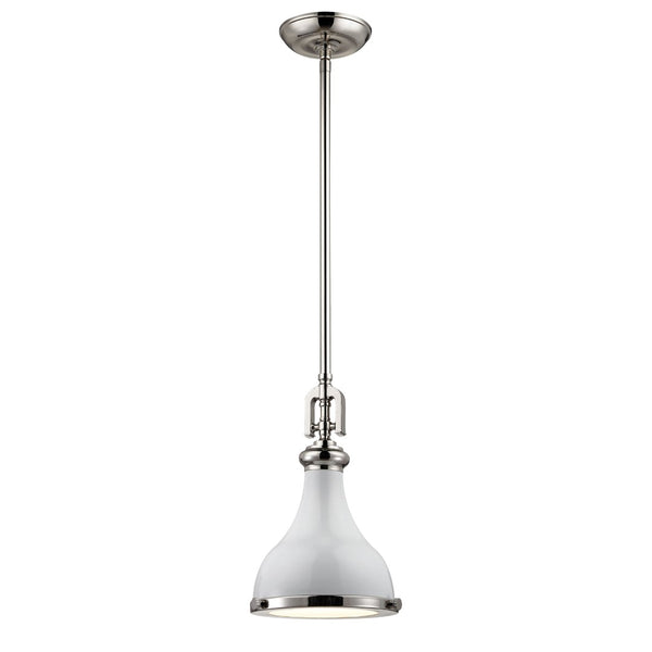 Atlas Rutherford 9'' Wide 1-Light Mini Pendant - Elevate Your Space with Timeless Restoration Elegance Gloss White CL11672-WH
