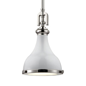 Atlas Rutherford 9'' Wide 1-Light Mini Pendant - Elevate Your Space with Timeless Restoration Elegance Gloss White CL11672-WH