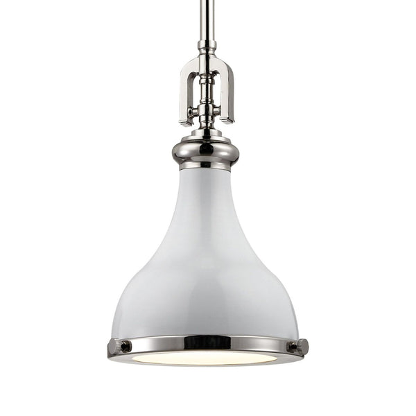 Atlas Rutherford 9'' Wide 1-Light Mini Pendant - Elevate Your Space with Timeless Restoration Elegance Gloss White CL11672-WH