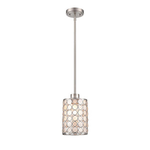 Atlas Sagamore 6" Wide Mini Pendant Light - Handcrafted Capiz Shell Shade in Brushed Nickel Finish CL11674-NK