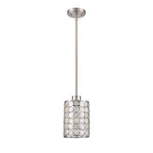 Atlas Sagamore 6" Wide Mini Pendant Light - Handcrafted Capiz Shell Shade in Brushed Nickel Finish CL11674-NK