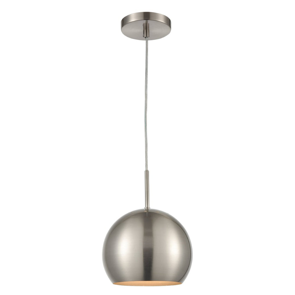 Atlas Salt 8'' Wide 1-Light Mini Pendant - Modern Brushed Nickel Pendant for Stylish Task Lighting Solutions CL11675-NK