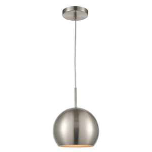 Atlas Salt 8'' Wide 1-Light Mini Pendant - Modern Brushed Nickel Pendant for Stylish Task Lighting Solutions CL11675-NK