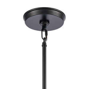 Atlas Solace 7'' Wide 1-Light Mini Pendant - Matte Black, Ripple Glass Diffuser for Modern Homes CL11679-BK