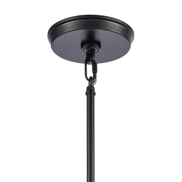 Atlas Solace 7'' Wide 1-Light Mini Pendant - Matte Black, Ripple Glass Diffuser for Modern Homes CL11679-BK