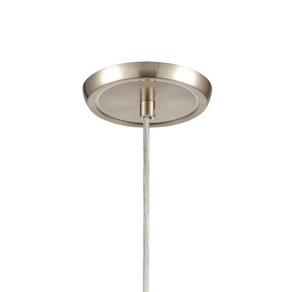 Atlas Sprinkle 5" Wide Mini Pendant Light - Clear Glass with Amber Speckles in Satin Nickel Finish CL11680-CL