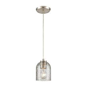 Atlas Sprinkle 1-Light Mini Pendant - Clear Glass with Carbon Speckles & Satin Nickel Finish for Modern Spaces CL11680-GY
