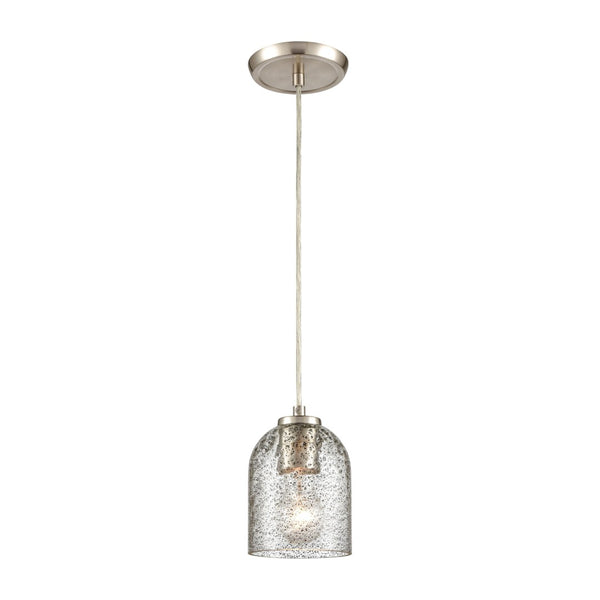 Atlas Sprinkle 1-Light Mini Pendant - Clear Glass with Carbon Speckles & Satin Nickel Finish for Modern Spaces CL11680-GY
