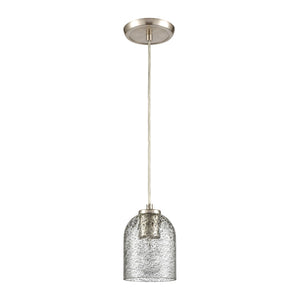 Atlas Sprinkle 1-Light Mini Pendant - Clear Glass with Carbon Speckles & Satin Nickel Finish for Modern Spaces CL11680-GY