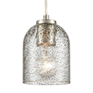 Atlas Sprinkle 1-Light Mini Pendant - Clear Glass with Carbon Speckles & Satin Nickel Finish for Modern Spaces CL11680-GY
