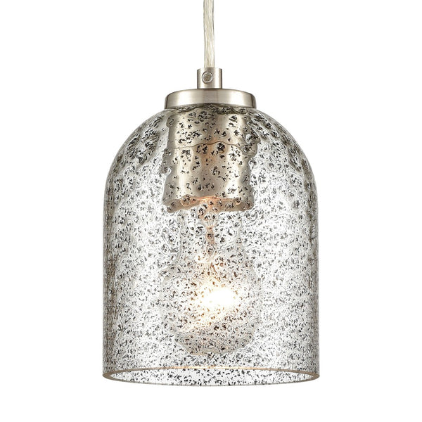 Atlas Sprinkle 1-Light Mini Pendant - Clear Glass with Carbon Speckles & Satin Nickel Finish for Modern Spaces CL11680-GY