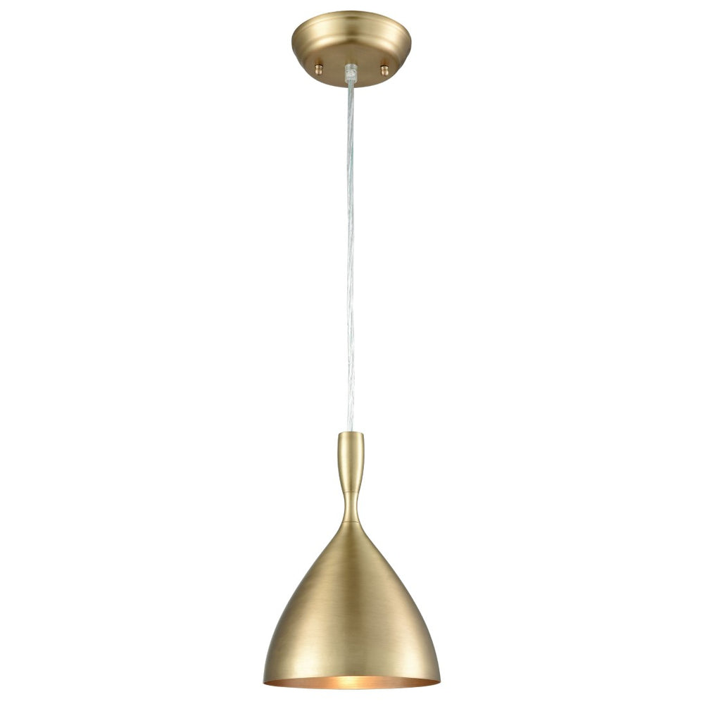 Atlas Spun Modern 7-Inch Wide Pendant Light - Sleek Design for Task & Decorative Illumination in Style French Brass CL11681-BS