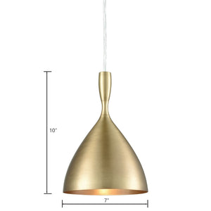 Atlas Spun Modern 7-Inch Wide Pendant Light - Sleek Design for Task & Decorative Illumination in Style French Brass CL11681-BS