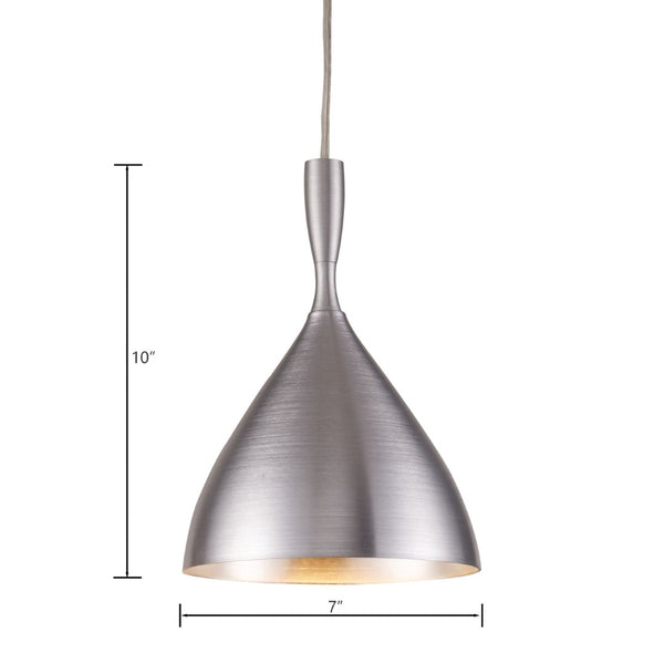 Atlas Spun Modern 7-Inch Wide Pendant Light - Sleek Design for Task & Decorative Illumination in Style Aluminum CL11681-SV