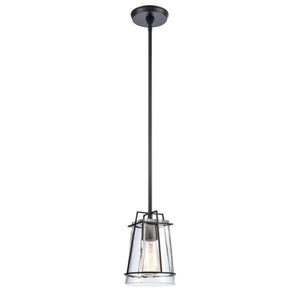 Atlas Square 6'' Wide 1-Light Mini Pendant - Modern Matte Black Fixture for Stylish Home Illumination CL11682-BK