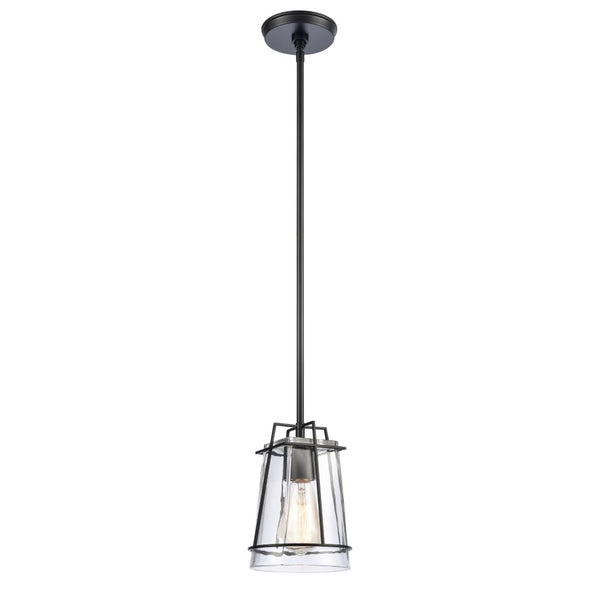 Atlas Square 6'' Wide 1-Light Mini Pendant - Modern Matte Black Fixture for Stylish Home Illumination CL11682-BK