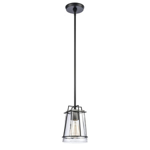 Atlas Square 6'' Wide 1-Light Mini Pendant - Modern Matte Black Fixture for Stylish Home Illumination CL11682-BK