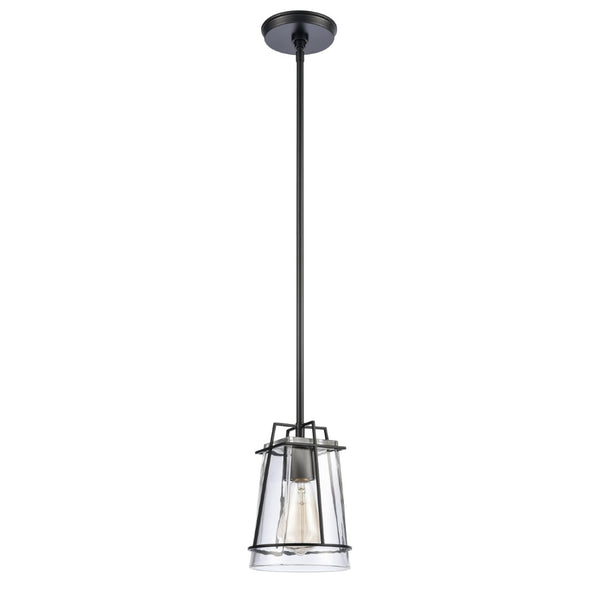 Atlas Square 6'' Wide 1-Light Mini Pendant - Modern Matte Black Fixture for Stylish Home Illumination CL11682-BK