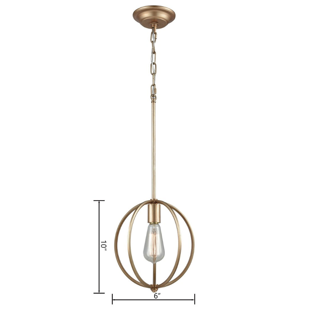 Atlas Stanton 10" Wide Mini Pendant Light - Modern Classic Globe Design in Matte Gold for Stylish Interiors CL11683-GD