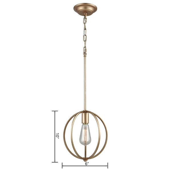 Atlas Stanton 10" Wide Mini Pendant Light - Modern Classic Globe Design in Matte Gold for Stylish Interiors CL11683-GD