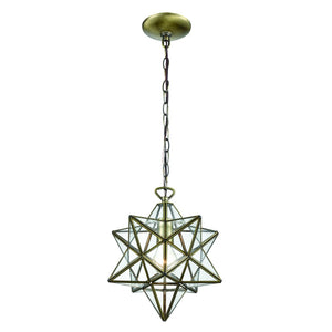 Atlas Moravian Star 12" Wide 1-Light Mini Pendant in Antique Brass - Elegant Focal Point for Any Space CL11684-BS