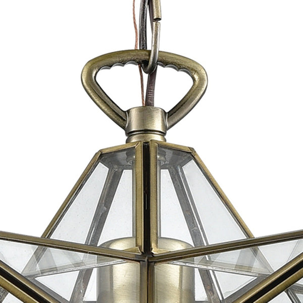 Atlas Moravian Star 12" Wide 1-Light Mini Pendant in Antique Brass - Elegant Focal Point for Any Space CL11684-BS