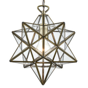 Atlas Moravian Star 12" Wide 1-Light Mini Pendant in Antique Brass - Elegant Focal Point for Any Space CL11684-BS
