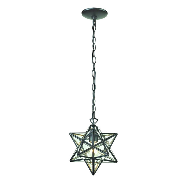 Atlas Moravian Star Mini Pendant Light – Contemporary Geometric Design for Stylish Indoor Illumination Oil Rubbed Bronze 12'' CL11684-BZ1