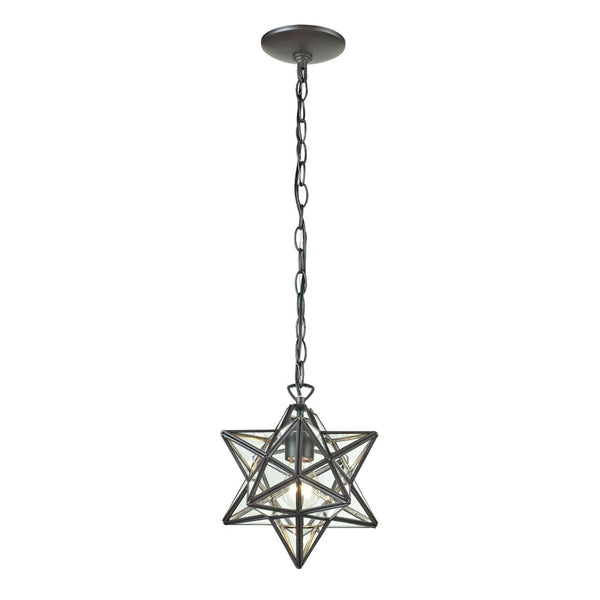 Atlas Moravian Star Mini Pendant Light – Contemporary Geometric Design for Stylish Indoor Illumination Oil Rubbed Bronze 12'' CL11684-BZ1