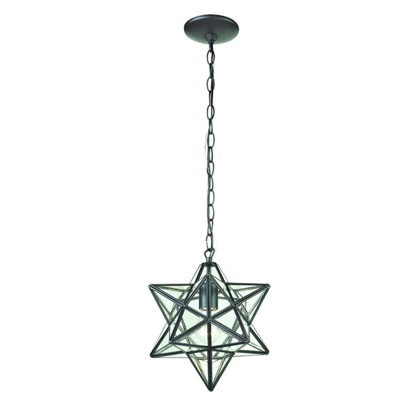 Atlas Moravian Star Mini Pendant Light – Contemporary Geometric Design for Stylish Indoor Illumination Oil Rubbed Bronze 9'' CL11685-BZ1