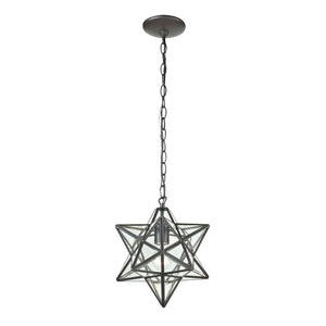Atlas Moravian Star Mini Pendant Light – Contemporary Geometric Design for Stylish Indoor Illumination Oil Rubbed Bronze 9'' CL11685-BZ1