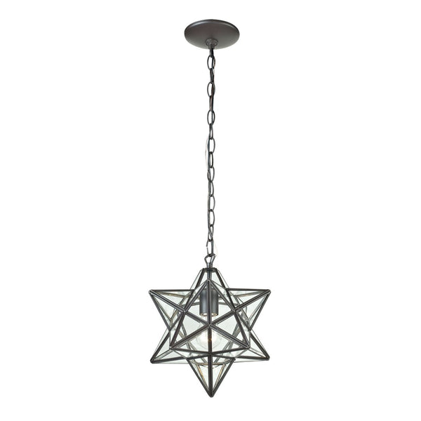 Atlas Moravian Star Mini Pendant Light – Contemporary Geometric Design for Stylish Indoor Illumination Oil Rubbed Bronze 9'' CL11685-BZ1