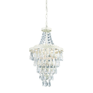 Atlas Sterling 11'' Wide Elegant Mini Pendant Light - Antique White with Crystal Accents for Modern Spaces CL11686-WH