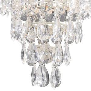 Atlas Sterling 11'' Wide Elegant Mini Pendant Light - Antique White with Crystal Accents for Modern Spaces CL11686-WH