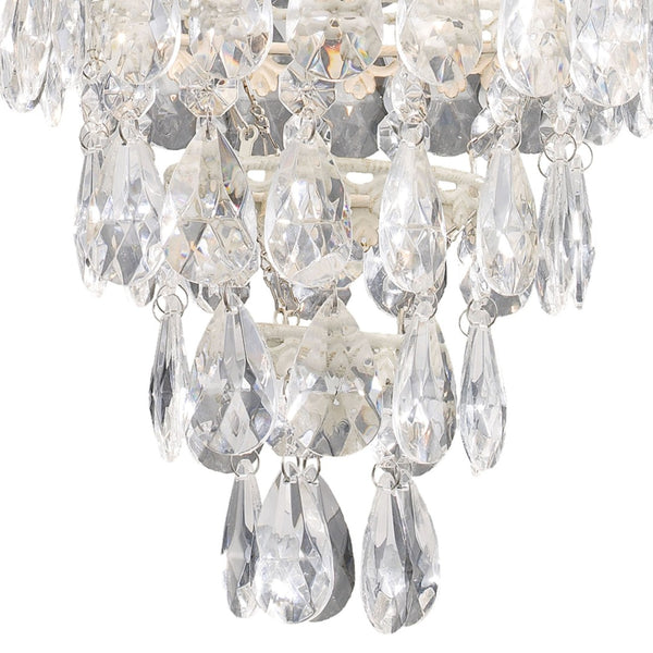 Atlas Sterling 11'' Wide Elegant Mini Pendant Light - Antique White with Crystal Accents for Modern Spaces CL11686-WH