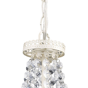 Atlas Sterling 11'' Wide Elegant Mini Pendant Light - Antique White with Crystal Accents for Modern Spaces CL11686-WH