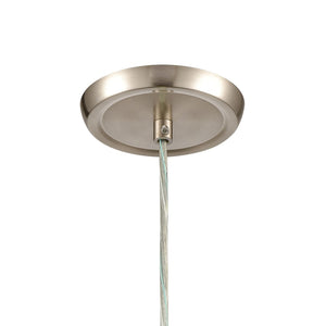 Atlas Sugarcoat 6'' Wide Mini Pendant Light - Satin Nickel with Opal Glass & Modern Scribble Design CL11687-WH