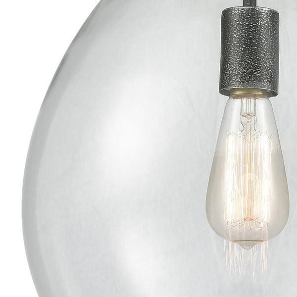 Atlas Sunderland 12" Wide 1-Light Mini Pendant - Modern Teardrop Design in Silvered Graphite Finish CL11688-GY