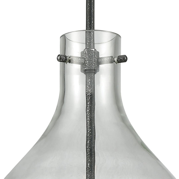 Atlas Sunderland 12" Wide 1-Light Mini Pendant - Modern Teardrop Design in Silvered Graphite Finish CL11688-GY