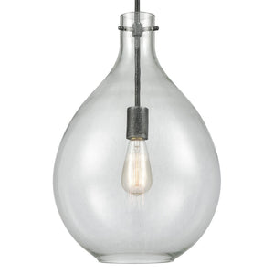 Atlas Sunderland 12" Wide 1-Light Mini Pendant - Modern Teardrop Design in Silvered Graphite Finish CL11688-GY