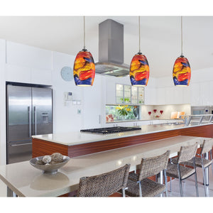 Atlas Surrealist 5" Wide 1-Light Pendant - Hand-Crafted Multicolor Glass with Polished Chrome Elegance CL11689-MU